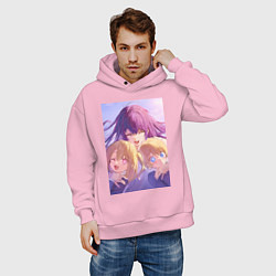 Толстовка оверсайз мужская Ребёнок идола Ай Хосино, цвет: светло-розовый — фото 2