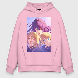 Толстовка оверсайз мужская Ребёнок идола Ай Хосино, цвет: светло-розовый