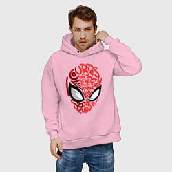 Толстовка оверсайз мужская Spider-Man text, цвет: светло-розовый — фото 2