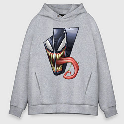 Толстовка оверсайз мужская Venom with tongue sticking out, цвет: меланж
