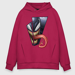 Толстовка оверсайз мужская Venom with tongue sticking out, цвет: маджента