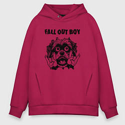 Толстовка оверсайз мужская Fall Out Boy - rock dog, цвет: маджента