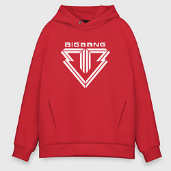 Толстовка оверсайз мужская Big bang logo, цвет: красный