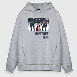 Толстовка оверсайз мужская Контр страйк - снеговик мем, цвет: меланж