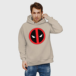 Толстовка оверсайз мужская Deadpool logo, цвет: миндальный — фото 2