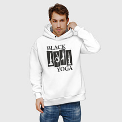 Толстовка оверсайз мужская Yoga black, цвет: белый — фото 2