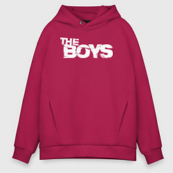 Толстовка оверсайз мужская The boys logo, цвет: маджента