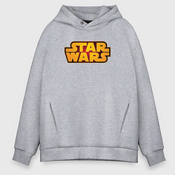 Толстовка оверсайз мужская Лого - Звездные войны, цвет: меланж