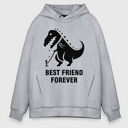 Толстовка оверсайз мужская Godzilla best friend, цвет: меланж