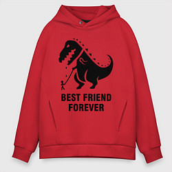 Толстовка оверсайз мужская Godzilla best friend, цвет: красный