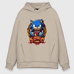 Толстовка оверсайз мужская Sonicexe, цвет: миндальный