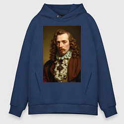 Толстовка оверсайз мужская Старинный портрет, цвет: тёмно-синий