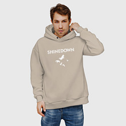 Толстовка оверсайз мужская Shinedown - logo, цвет: миндальный — фото 2