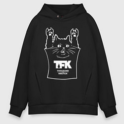Толстовка оверсайз мужская Thousand Foot Krutch - cat rock, цвет: черный