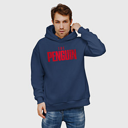 Толстовка оверсайз мужская The penguin logo, цвет: тёмно-синий — фото 2