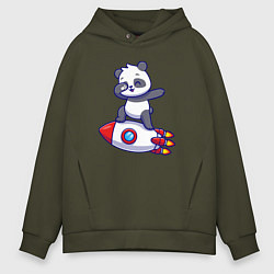 Толстовка оверсайз мужская Rocket panda, цвет: хаки