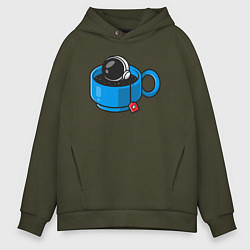 Толстовка оверсайз мужская Space tea, цвет: хаки