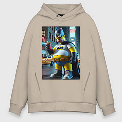 Толстовка оверсайз мужская Бэтсимпсон купил в фастфуде картофель фри, цвет: миндальный