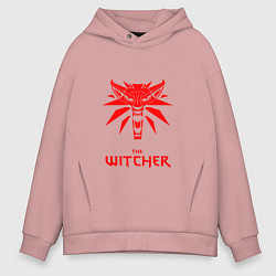 Толстовка оверсайз мужская The witcher games, цвет: пыльно-розовый