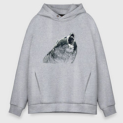 Толстовка оверсайз мужская Бурый в гневе, цвет: меланж