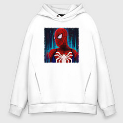 Толстовка оверсайз мужская Человек паук новый, цвет: белый