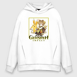 Толстовка оверсайз мужская Яо Яо, цвет: белый