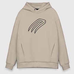 Толстовка оверсайз мужская Магическая вилка, цвет: миндальный