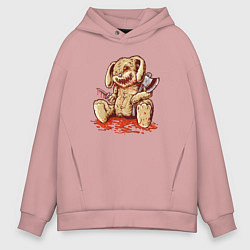 Толстовка оверсайз мужская Зайчик киллер, цвет: пыльно-розовый