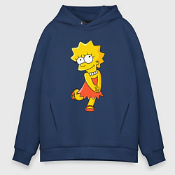 Толстовка оверсайз мужская Lisa Simpson, цвет: тёмно-синий