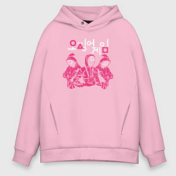 Толстовка оверсайз мужская Солдаты игры, цвет: светло-розовый