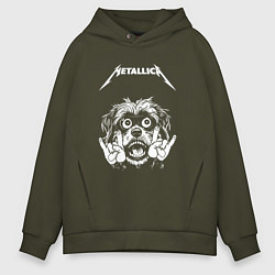 Толстовка оверсайз мужская Metallica rock dog, цвет: хаки