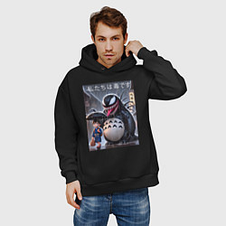 Толстовка оверсайз мужская Ventotoro under the rain - we are Venom meme, цвет: черный — фото 2