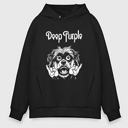 Толстовка оверсайз мужская Deep Purple rock dog, цвет: черный