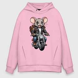 Толстовка оверсайз мужская Biker mice, цвет: светло-розовый