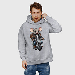 Толстовка оверсайз мужская Biker mice, цвет: меланж — фото 2