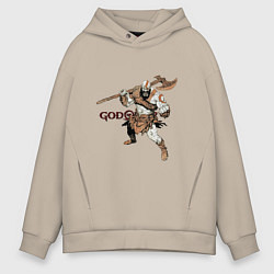 Толстовка оверсайз мужская Кратос - God Of War, цвет: миндальный