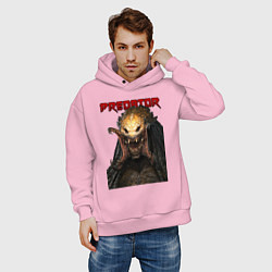 Толстовка оверсайз мужская Predator scream, цвет: светло-розовый — фото 2