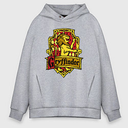 Толстовка оверсайз мужская Hogwarts - gryffindor logo, цвет: меланж