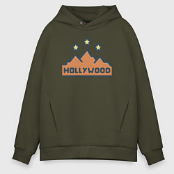 Толстовка оверсайз мужская Hollywood stars, цвет: хаки