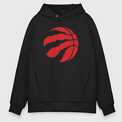 Толстовка оверсайз мужская Raptors ball, цвет: черный