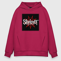 Толстовка оверсайз мужская Слипкнот лого, цвет: маджента