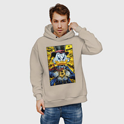 Толстовка оверсайз мужская Утиные истории - Скрудж биткоин, цвет: миндальный — фото 2