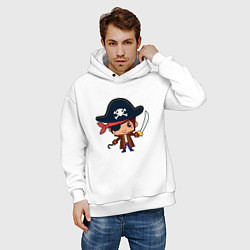 Толстовка оверсайз мужская Пират муж - для пары, цвет: белый — фото 2