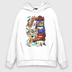 Толстовка оверсайз мужская Flapjack - rainbow, цвет: белый