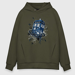 Толстовка оверсайз мужская Magic tardis, цвет: хаки