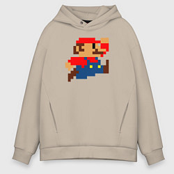 Толстовка оверсайз мужская Mario 8 bit, цвет: миндальный