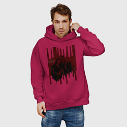 Толстовка оверсайз мужская Teriffier постер, цвет: маджента — фото 2