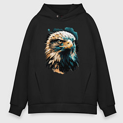 Толстовка оверсайз мужская Взгляд хищника, цвет: черный