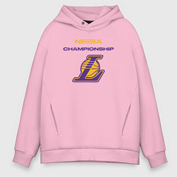 Толстовка оверсайз мужская Lakers championship, цвет: светло-розовый