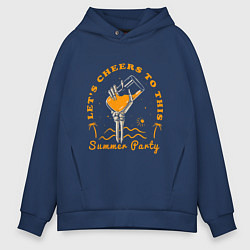 Толстовка оверсайз мужская Summer party, цвет: тёмно-синий